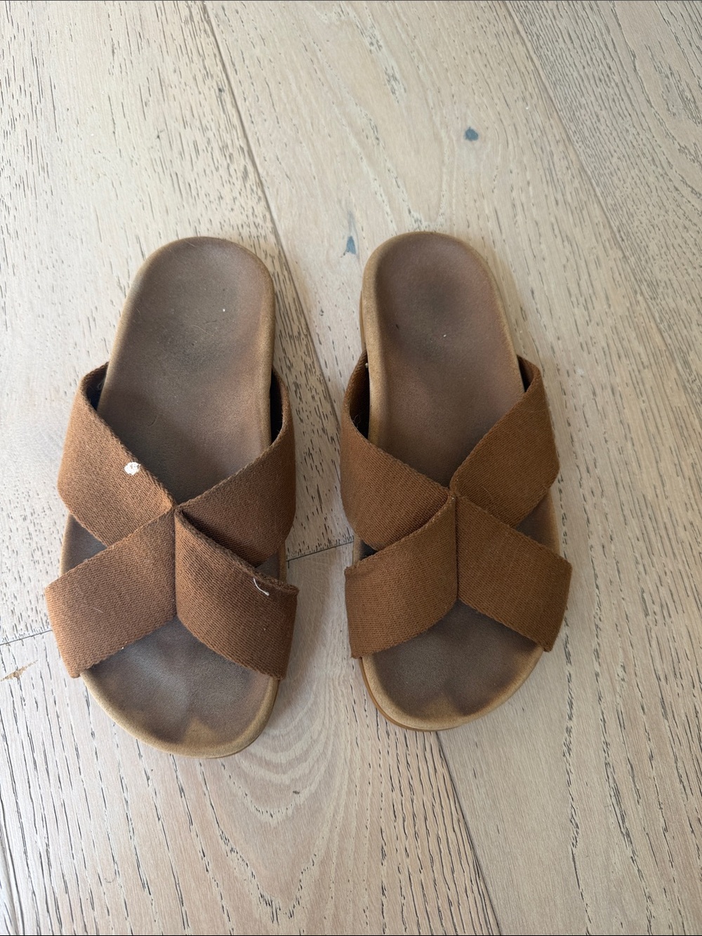 Jenni Kayne Cotton Crossover Sandal Brown Sandals